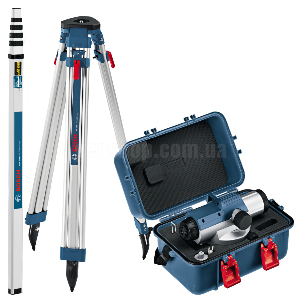 Нівелір оптичний Bosch GOL 26 D Professional - комплект зі штативом BT 160 і рейкою GR 500